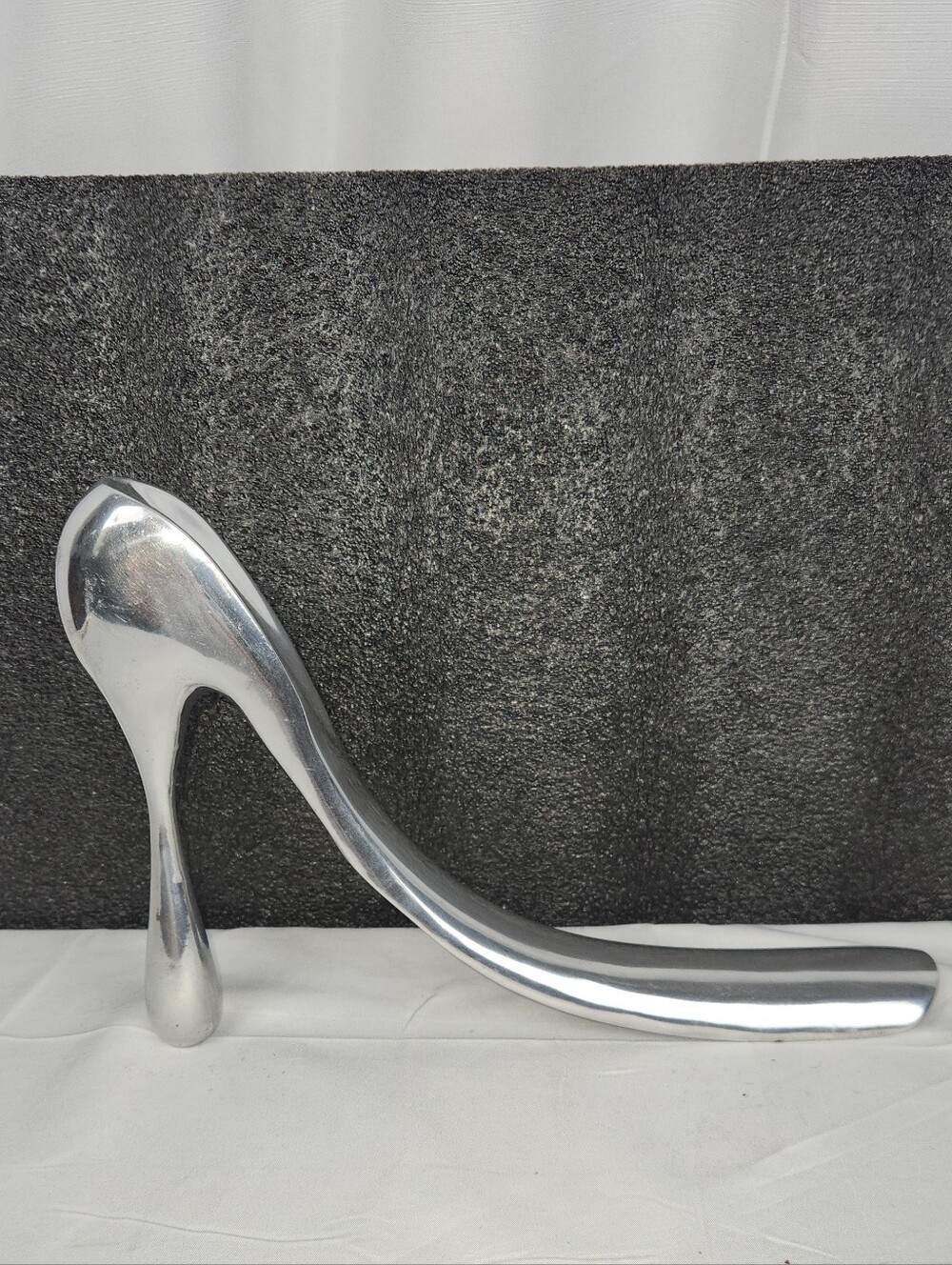 Manolo Blahnik Silver Metallic High-Heel Shoehorn